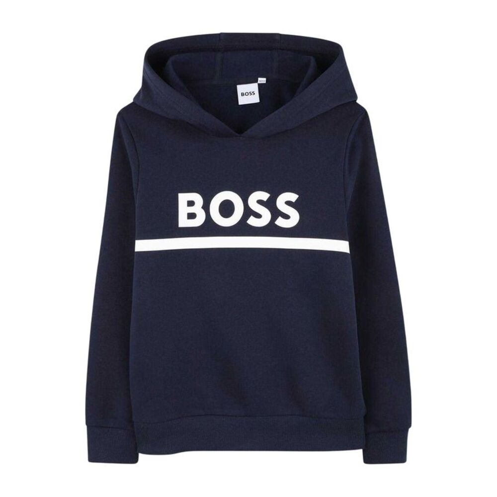 Boss Childrens/Kids Contrast Line Hoodie / Navy